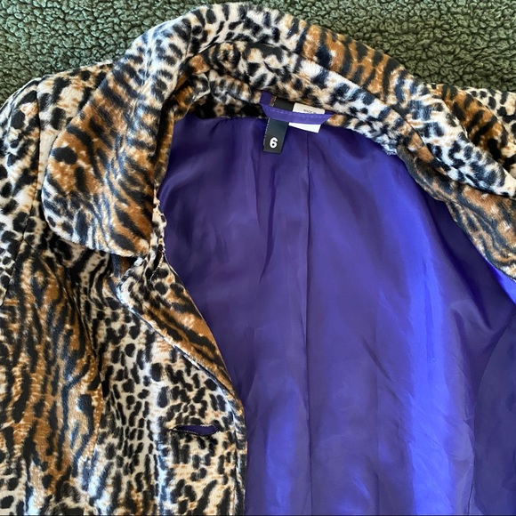 Cheetah Leopard Fitted Faux Fur Jacket NWOT - Picture 6 of 7